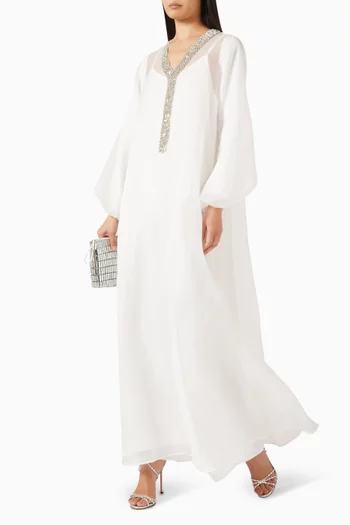 Embellished Sheer Kaftan