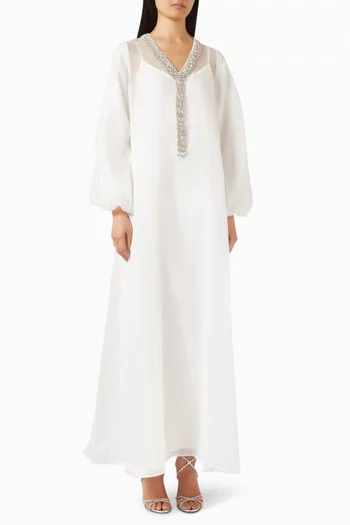 Embellished Sheer Kaftan