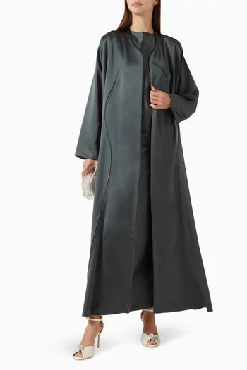 طقم عباية بخطوط منحوتة، 3 قطع