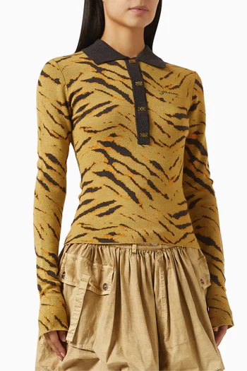 Polo Shirt in Jacquard Merino