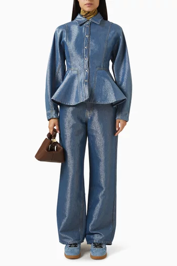 Peplum Shirt in Organic Cotton Denim