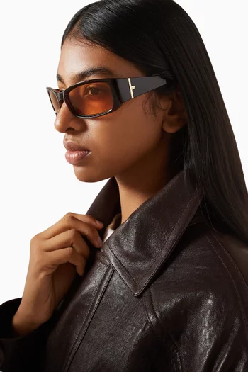 نظارة شمسية دو جور بإطار مستطيل بوليمر