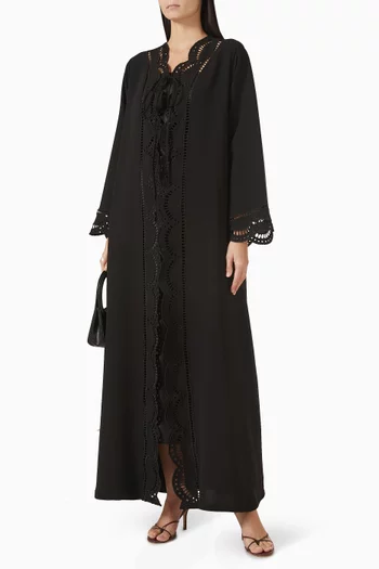 Laser-cut Abaya in Polycrepe