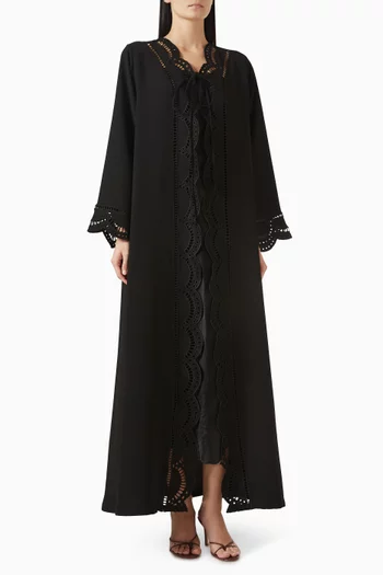 Laser-cut Abaya in Polycrepe