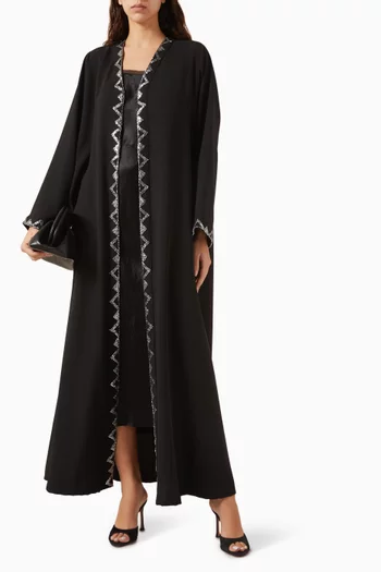 Triangle Bead Abaya in Polycrepe