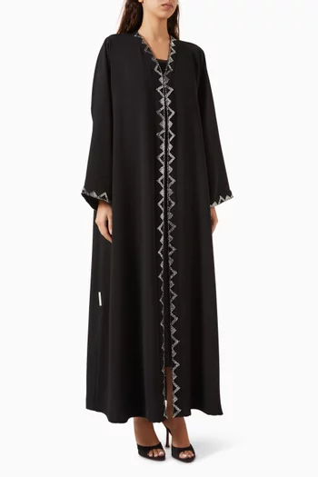Triangle Bead Abaya in Polycrepe