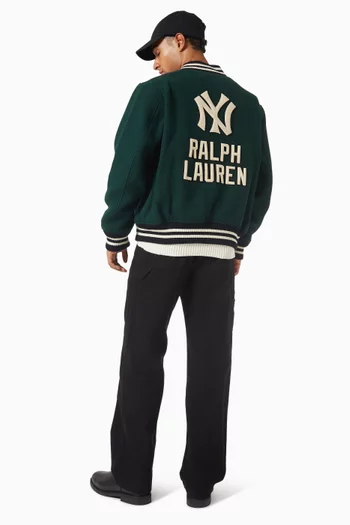 x Yankees Bomber Jacket in Wool-blend