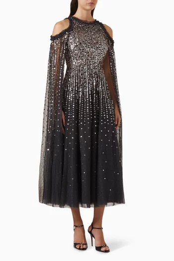 فستان سهرة مونلايت بكاب وتطريزات تول