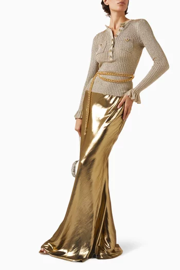 Metallic Maxi Skirt