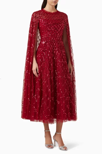 Heart Lattice Ankle Gown