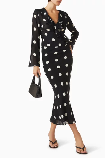 بلوزة كيلا بنقشة منقطة