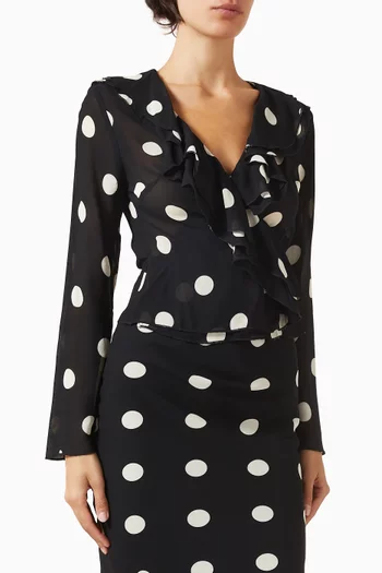 بلوزة كيلا بنقشة منقطة