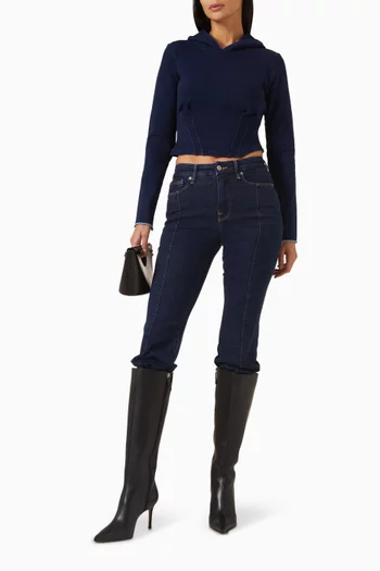 كنزة بغطاء رأس جينيوس بتصميم مشد