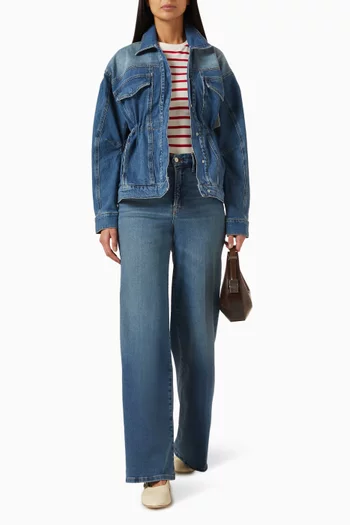 بنطال جينز جود ويست بقصة فضفاضة قماش معالج ناعم