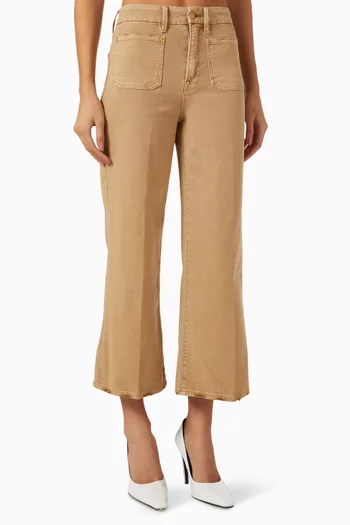 Palazzo Cropped Pants in Canvas