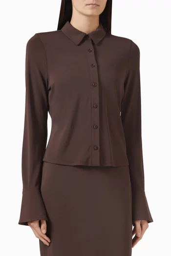 Long-sleeve Top in Matte-jersey