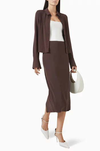 Pencil Midi Skirt in Matte-jersey