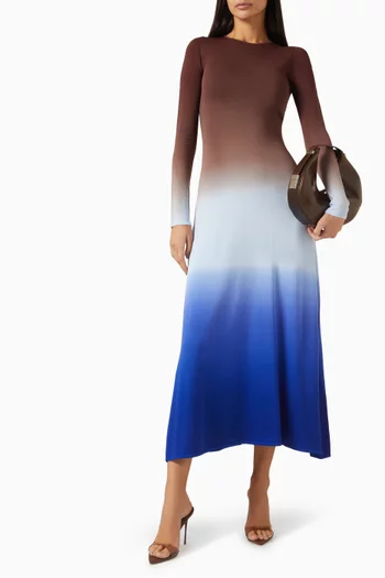 فستان دورا بألوان متدرجة مزيج فيسكوز