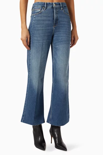 بنطال جينز سكيت قصير بقصة ساق واسعة دينم