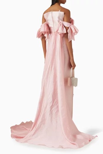 فستان سهرة مطرز بالكريستال