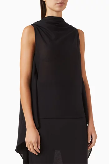 Visa Draped Open-back Top in Organic-cotton