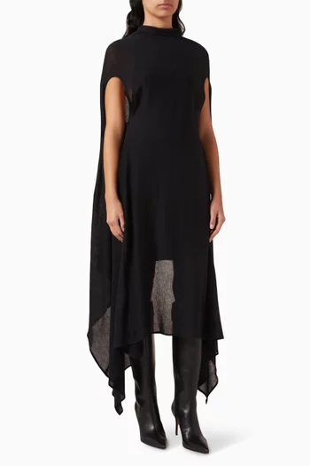 Scala Draped Open Back Midi Dress in Organic-cotton