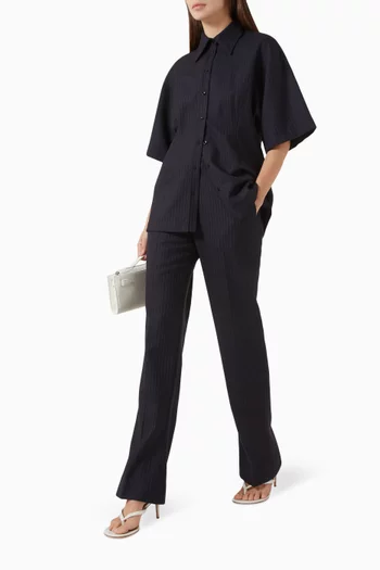 Cora Pinstriped Slim-fit Pants in Wool