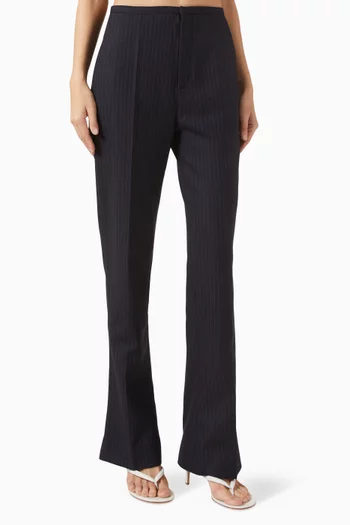 Cora Pinstriped Slim-fit Pants in Wool