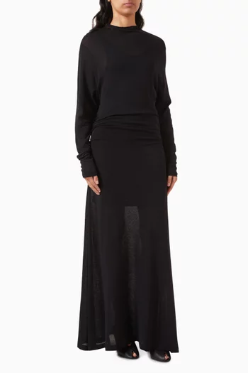 Stage Sheer Layered Maxi Dress in Jersey