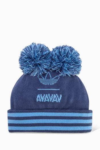 x AVAVAV Pom-pom Beanie in Acrylic-knit