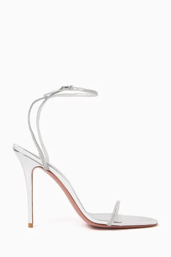 Barbara 105 Crystal Sandals in Metallic Leather