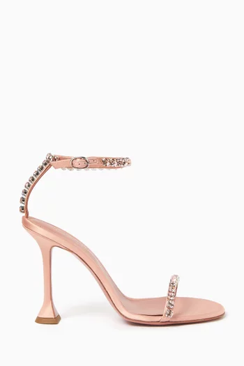 Gigi 95 Crystal-embellished Sandals in Satin