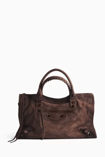 حقيبة لو سيتي متوسطة شمواه بطبقة شمع