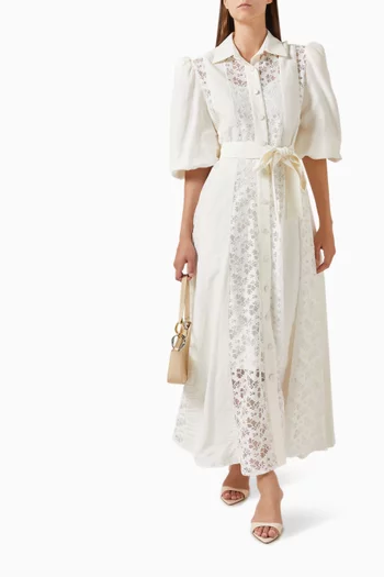 Belted Shirt Maxi Dress