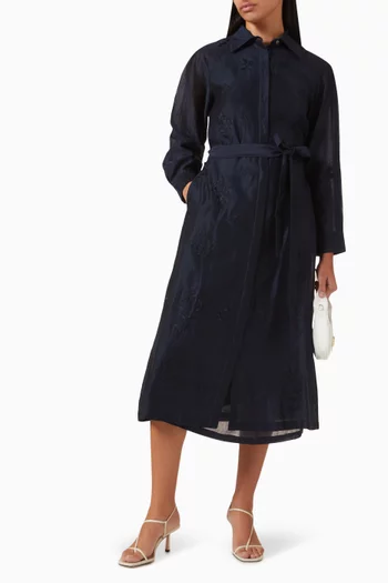 Embroidered Shirt Dress