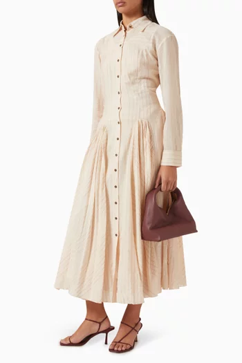 Pleated Shirt Dress