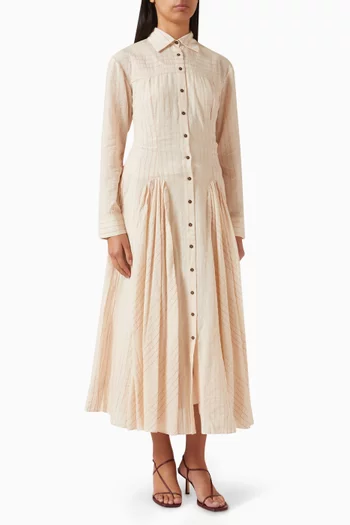 Pleated Shirt Dress