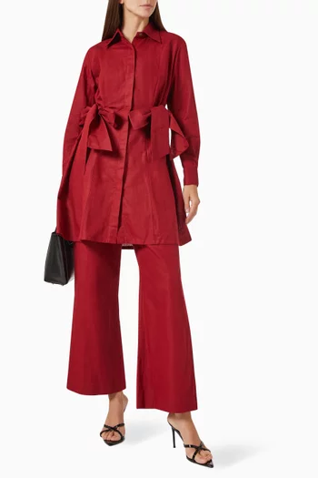 Wrap-style Shirt in Linen