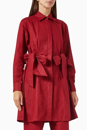 Wrap-style Shirt in Linen