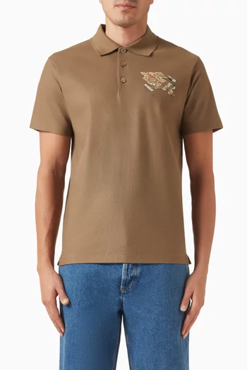 EKD Check Polo Shirt in Cotton