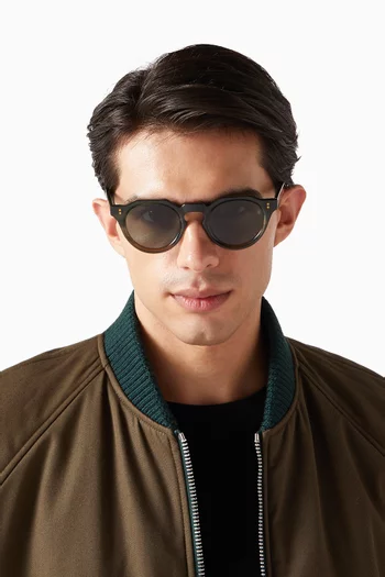 Monarch Round Sunglasses in Acetate
