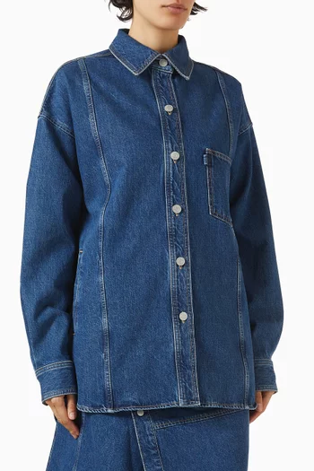 Oversized Shirt Jacket in Denim