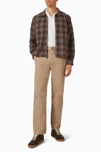 Venice Plaid Zip Shirt in Cotton