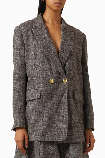 Double-breasted Flannel Blazer