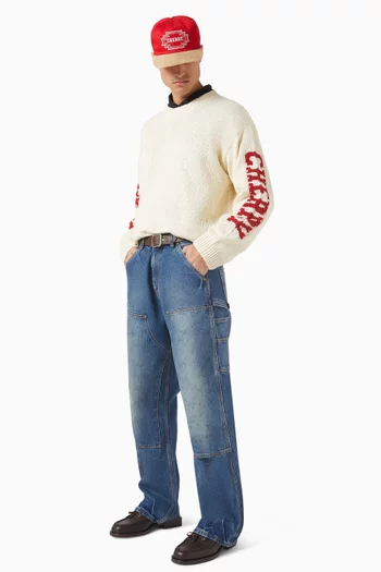 سترة بشعار الماركة بنسيج إنتارسيا قطن