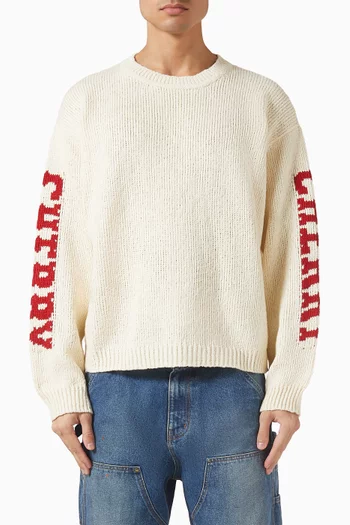 سترة بشعار الماركة بنسيج إنتارسيا قطن