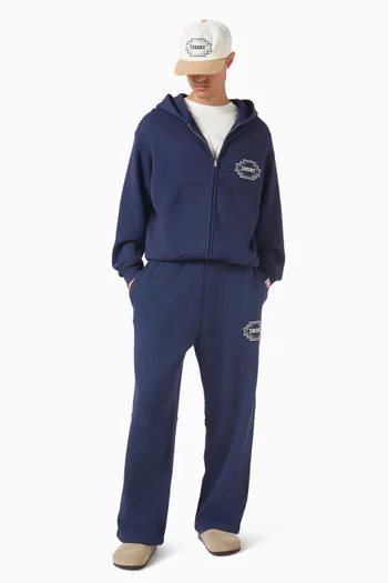 كنزة بغطاء رأس وسحّاب وتطريز نافاجو قطن