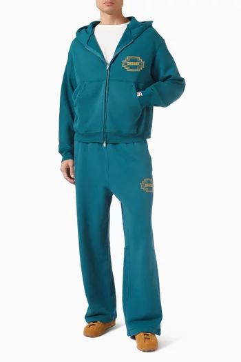 كنزة بغطاء رأس وسحّاب وتطريز نافاجو قطن