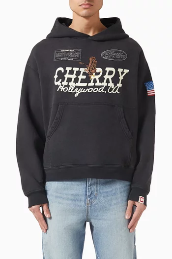 كنزة بغطاء رأس سهلة الارتداء بطبعة Hollywood قطن