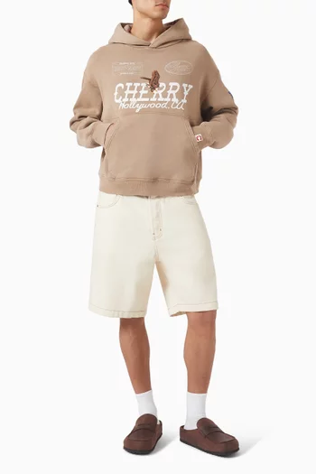 كنزة بغطاء رأس سهلة الارتداء بطبعة Hollywood قطن